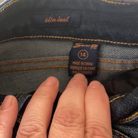 Ladies size 14 Seven Dark blue “slim boot” cut jeans, like new condition - Picture 2 of 4